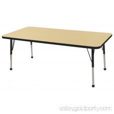 30in x 60in Rectangle Everyday T-Mold Adjustable Activity Table Grey/Yellow - Chunky Leg